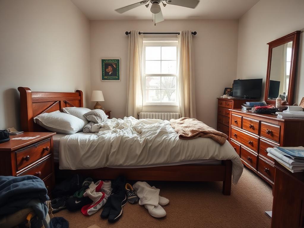 Schlafzimmer-Tiefenreinigung Vorher Nachher — Dega München — Vorher