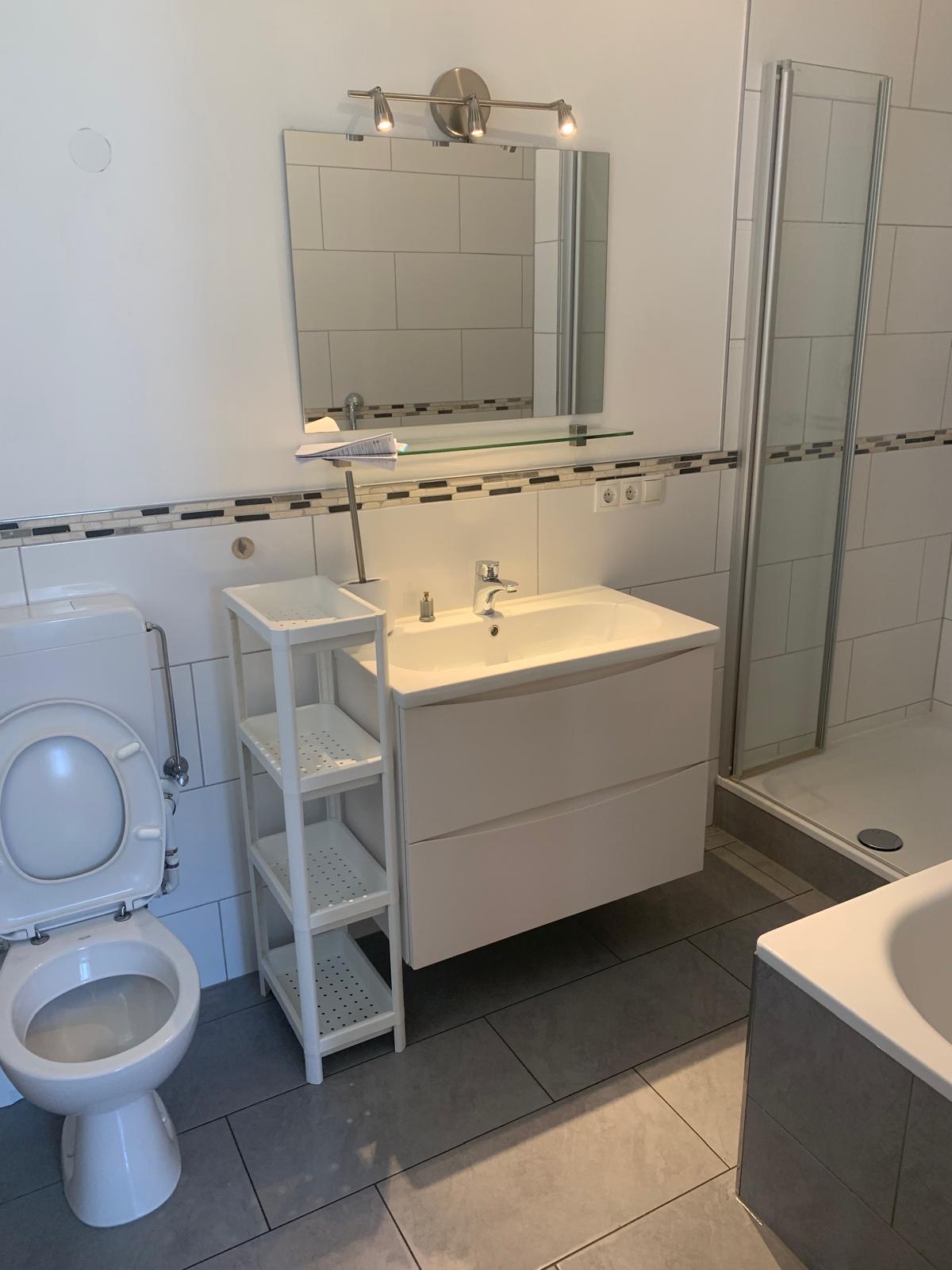 Dega residential cleaning — Bathroom · Vanity & shower