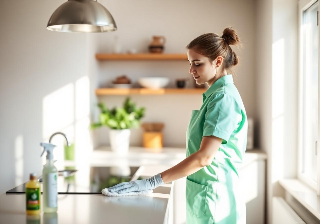 Dega Reinigungsteam in einer modernen Münchner Küche